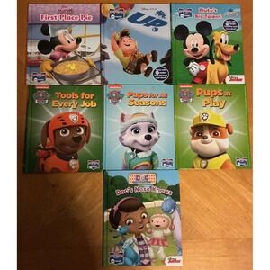 Lot Of 7 Story Reader Me Reader Hard Cover Books, Up, PAW Patrol, Mickey, Minnie